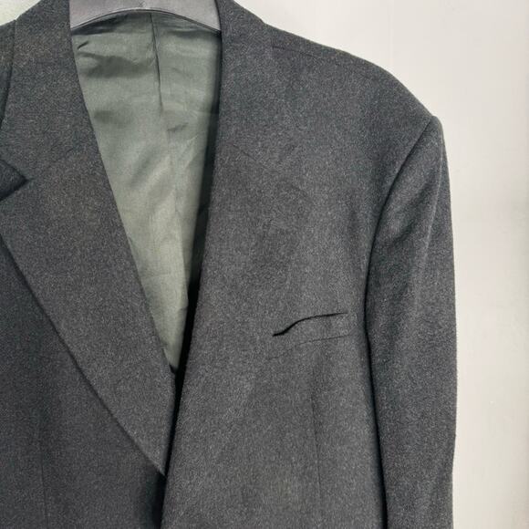 Camel Hair Club Room Gray 2-Button Blazer Jacket Sport Coat Size 46L - Picture 3 of 8